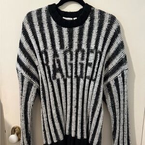 Ragged Priest Black and White Striped Knit Sweater